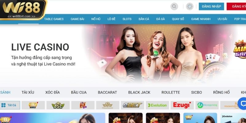 Live Casino WI88 áp dụng công nghệ livestream hiện đại
