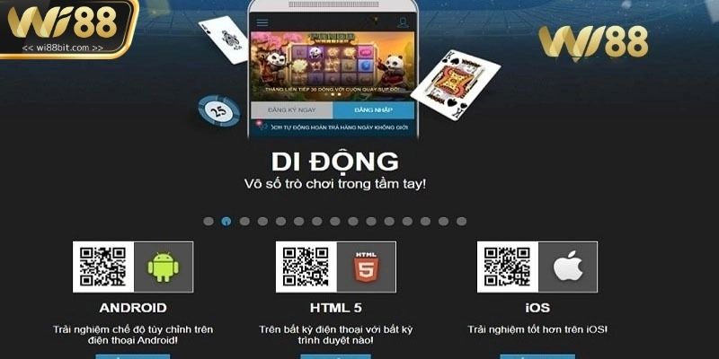 Ứng dụng Wi88 được thiết kế tối ưu cho cả hai hệ điều hành phổ biến